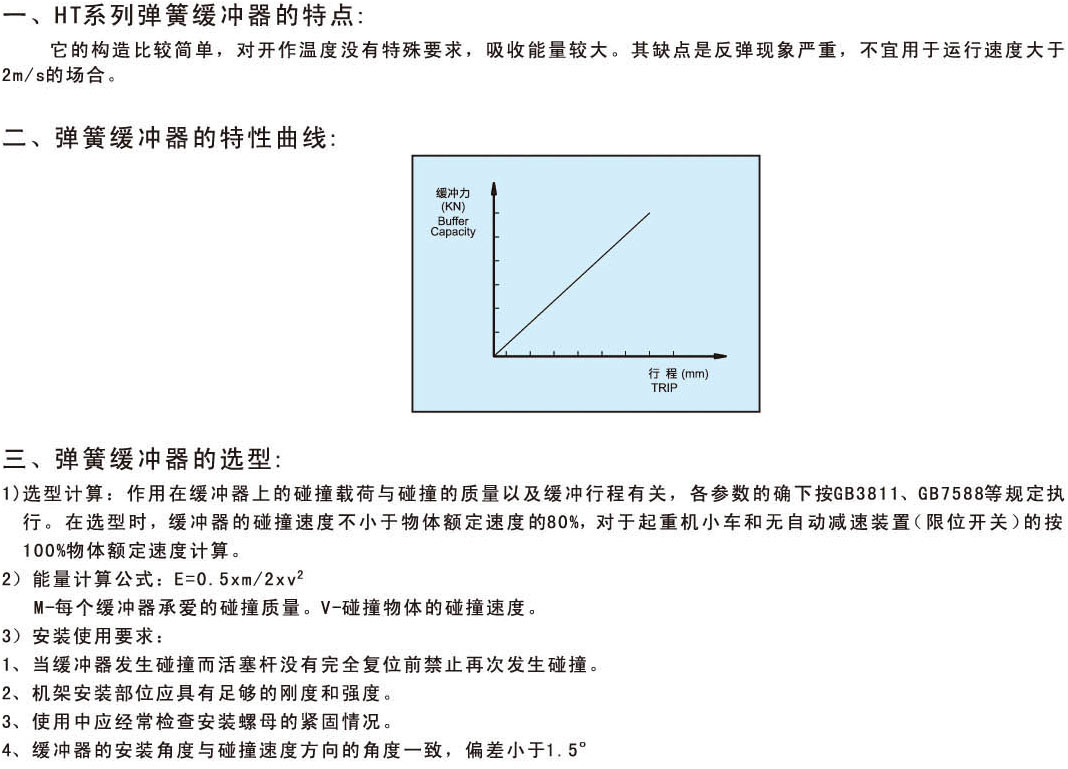 HT3型端部安装式弹簧缓冲器